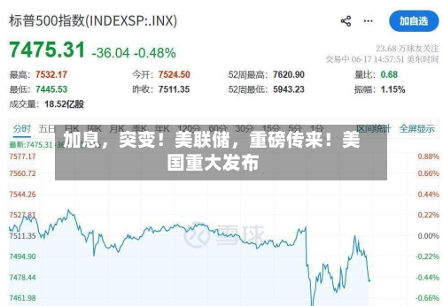 加息，突变！美联储	，重磅传来！美国重大发布-第1张图片