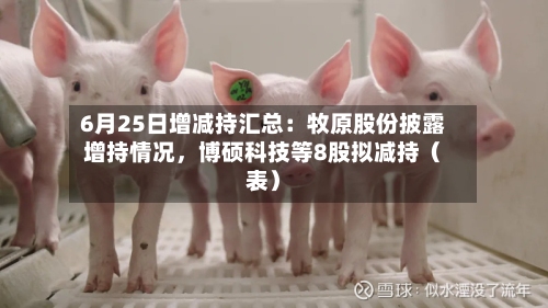6月25日增减持汇总：牧原股份披露增持情况，博硕科技等8股拟减持（表）-第1张图片