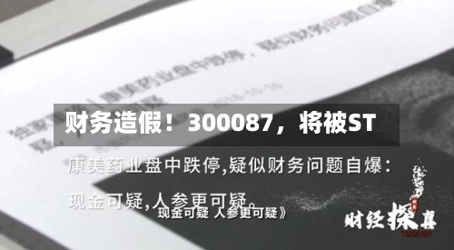 财务造假！300087，将被ST-第1张图片